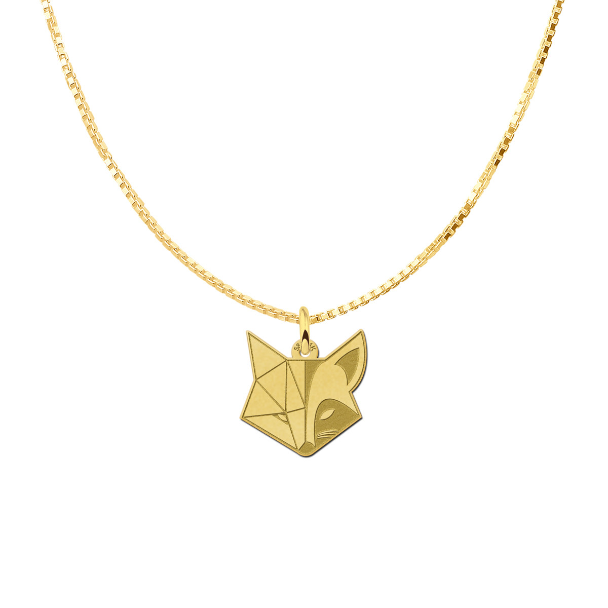 Gouden halve geometrische vos hanger