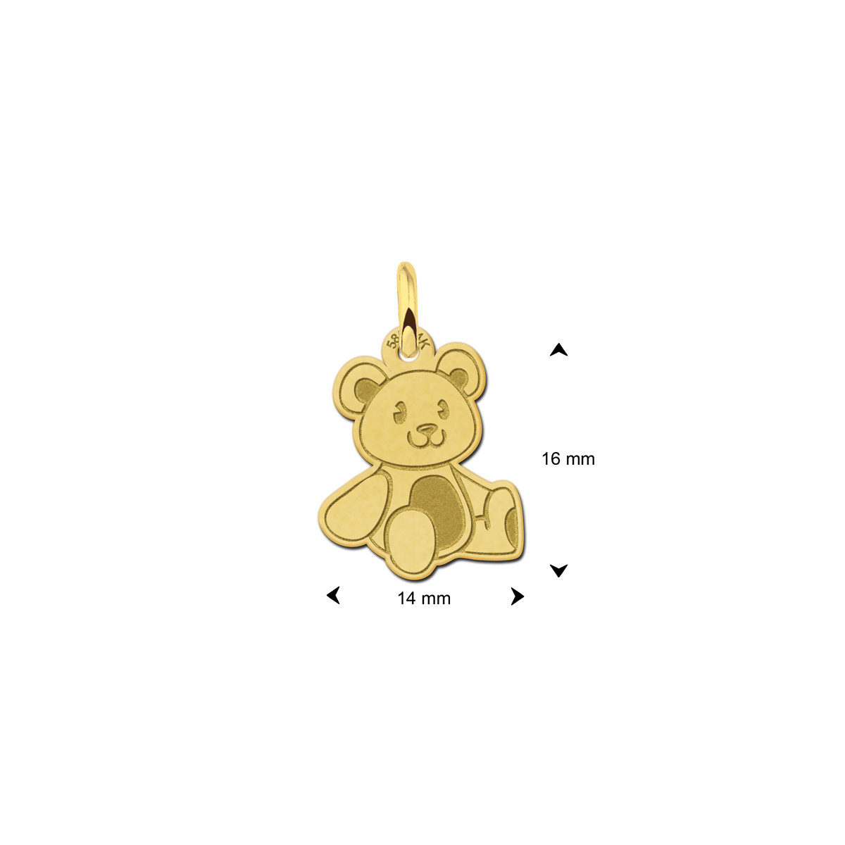 Gouden teddybeer hanger
