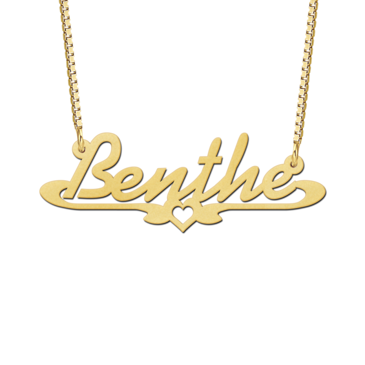 Naamketting van goud voorbeeld Benthe