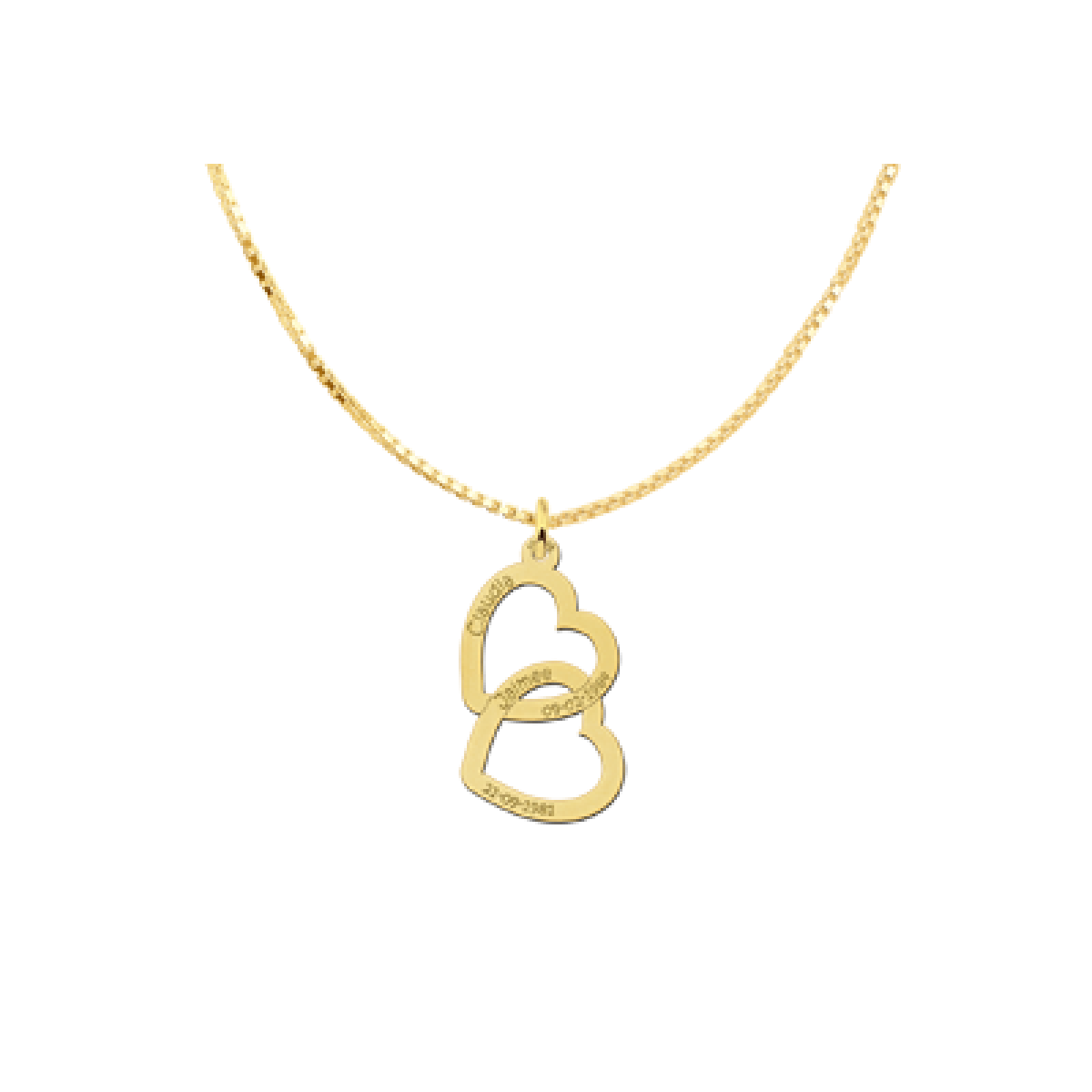 Gepersonaliseerde gouden hanger hart Names4ever