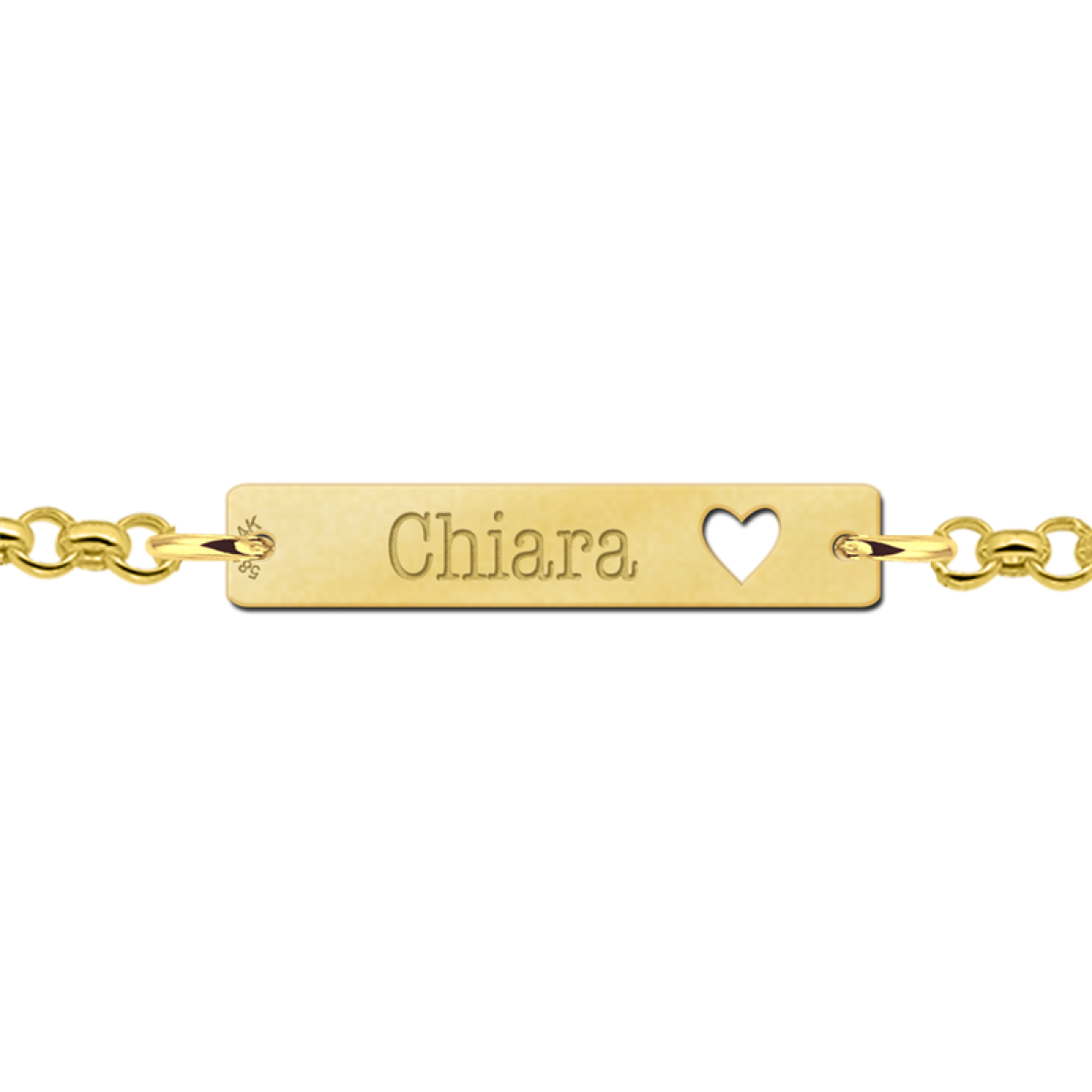 Gouden armband met naam hart Names4ever