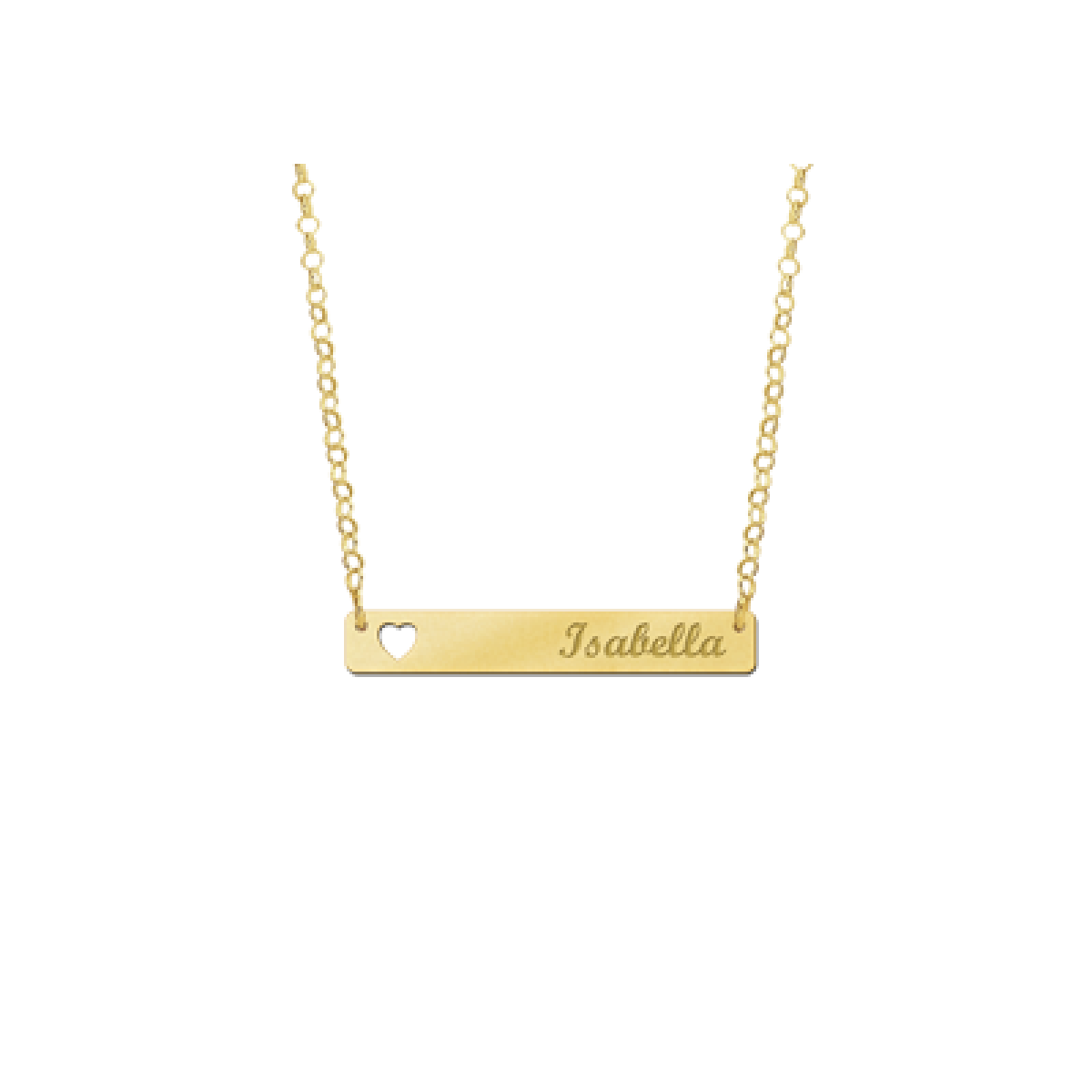 Gouden bar ketting met hartje Names4ever