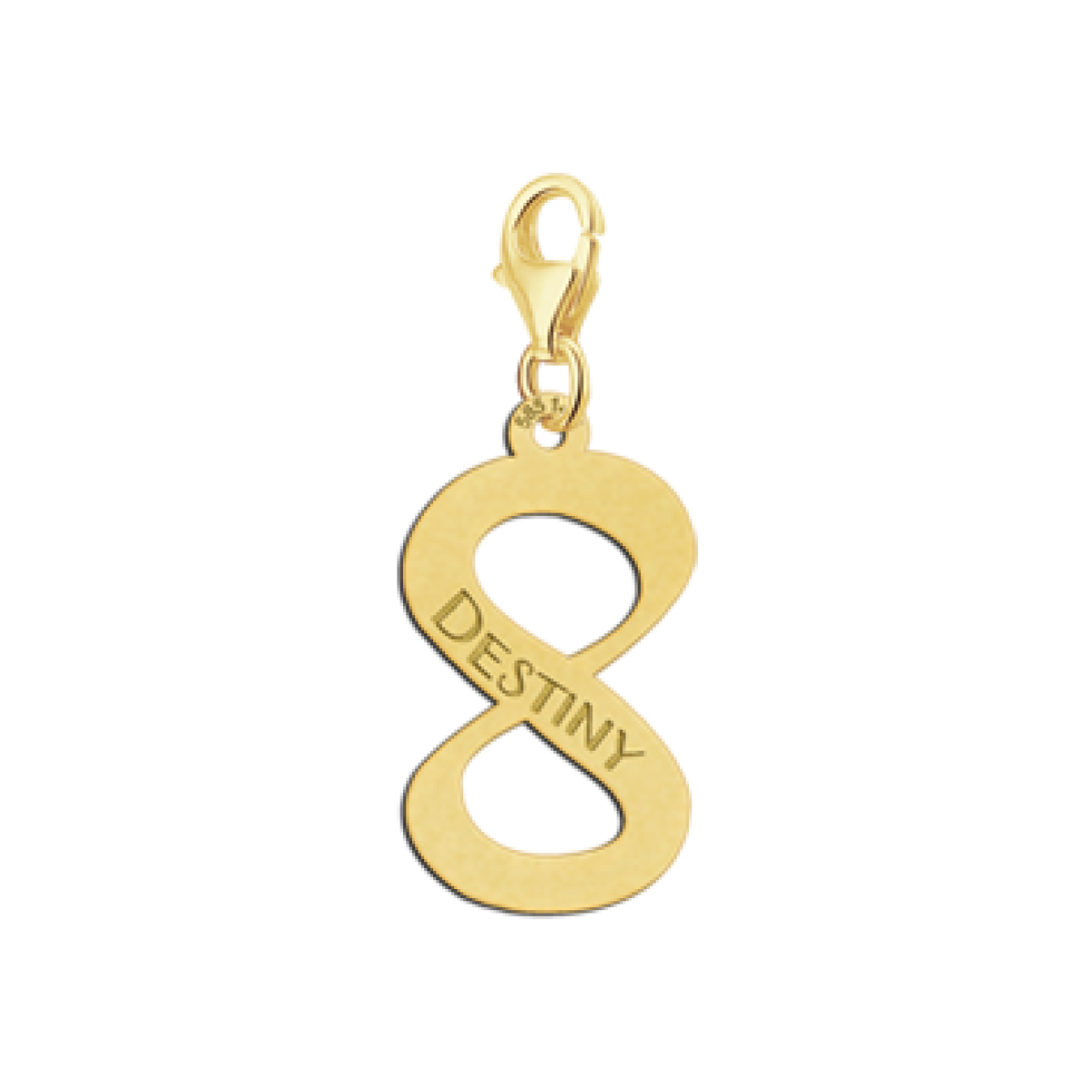 Gouden bedel met naam infinityteken Names4ever