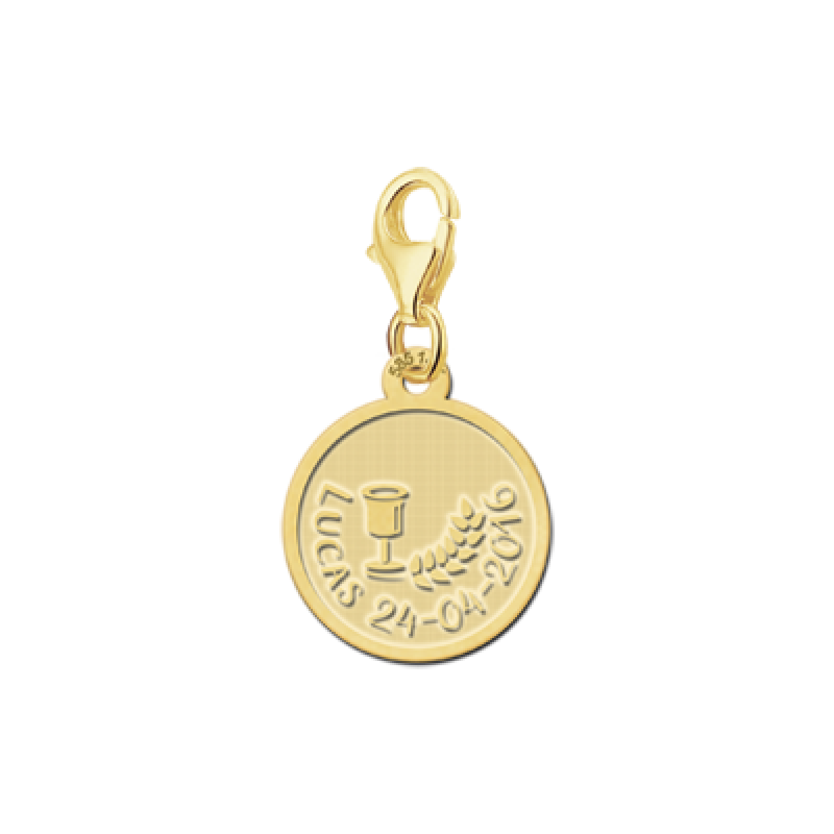 Gouden bedel rond communie Names4ever