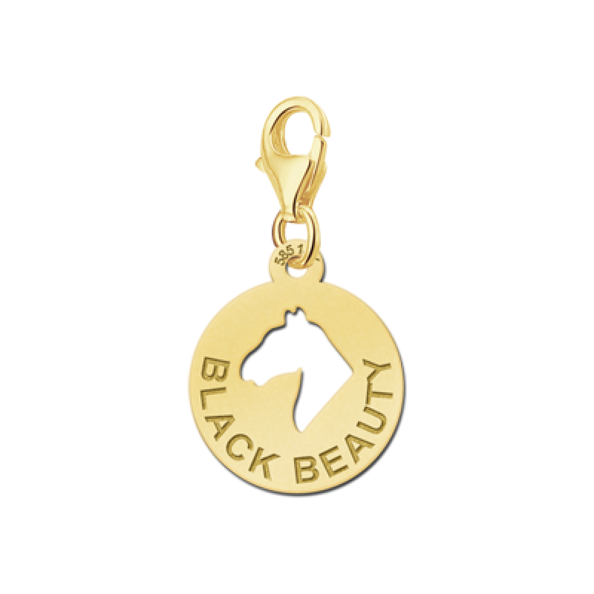 Gouden bedel rond paard Names4ever