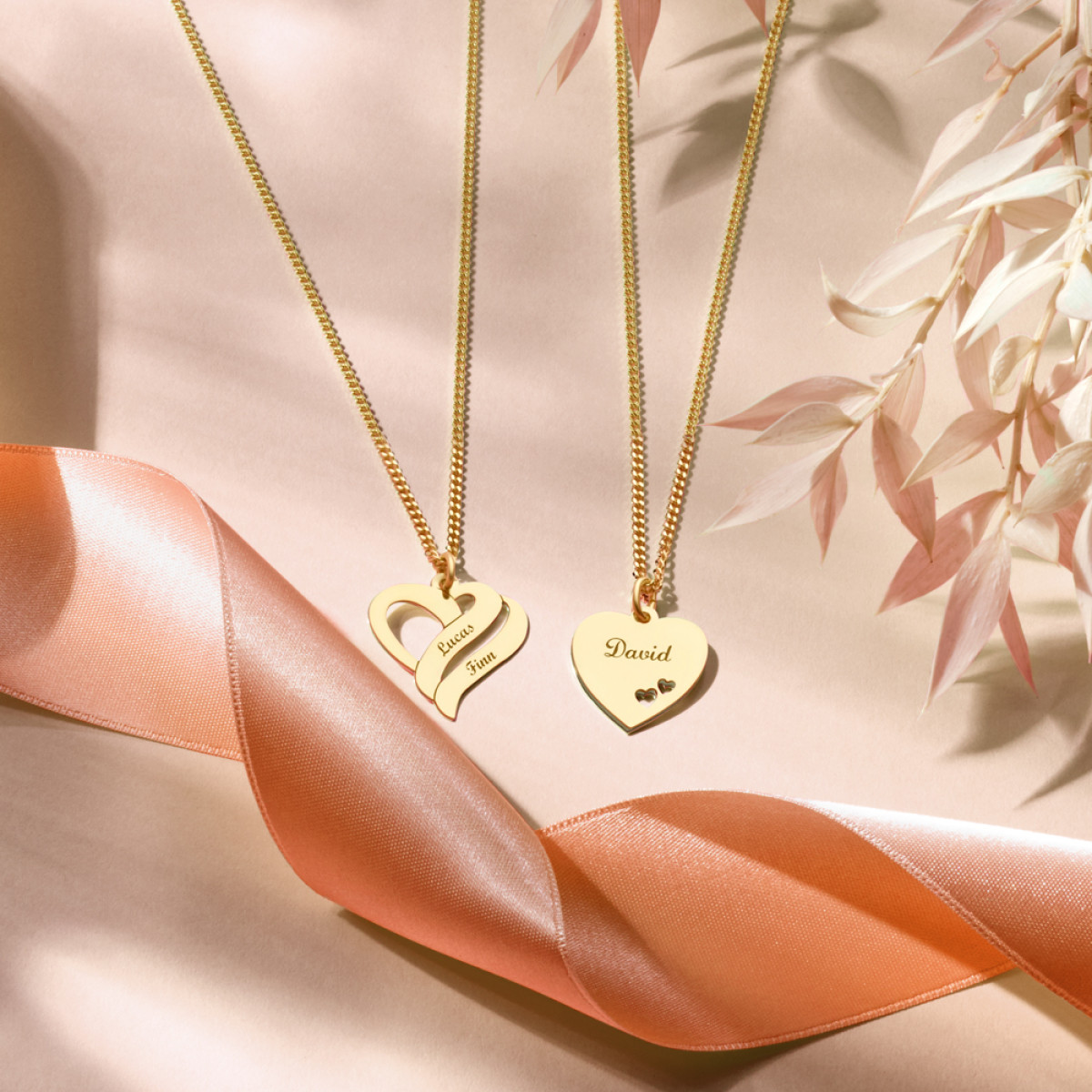 Gouden hanger hart met gravure Names4ever