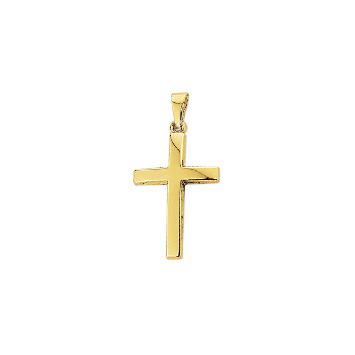 Gouden hanger kruis glanzend 23.5 mm