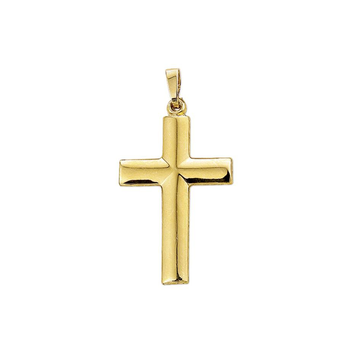 Gouden hanger kruis groot glanzend