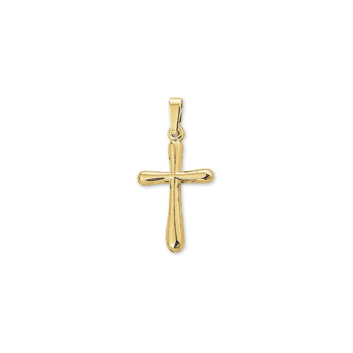 Gouden hanger kruis met glans