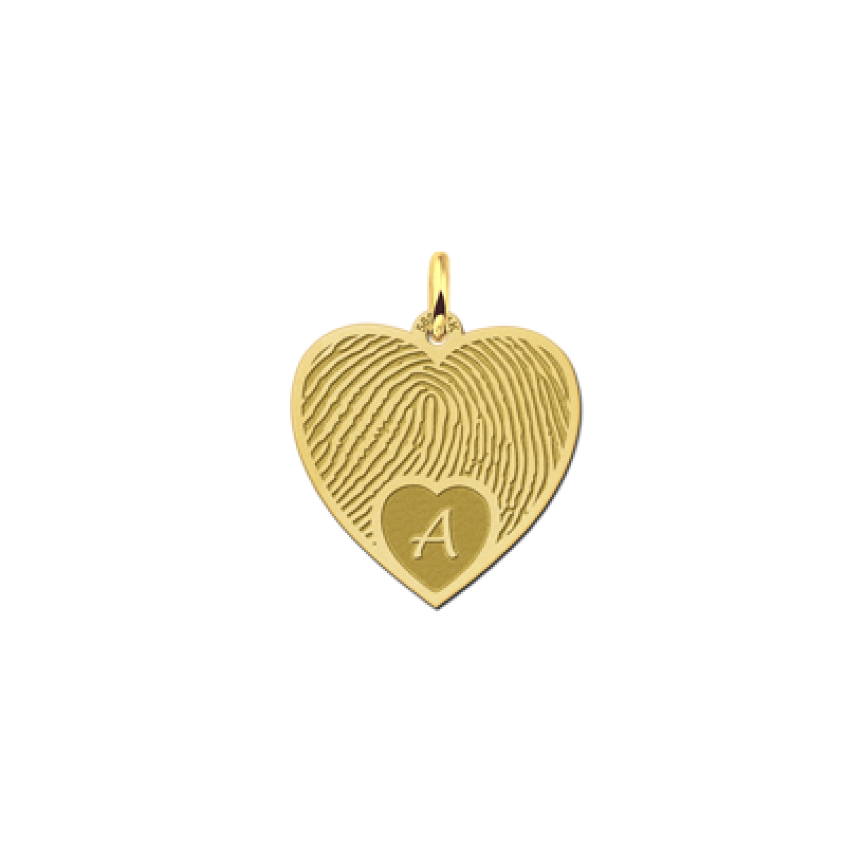 Gouden hanger met vingerafdruk en initiaal - 20 mm - Names4Ever