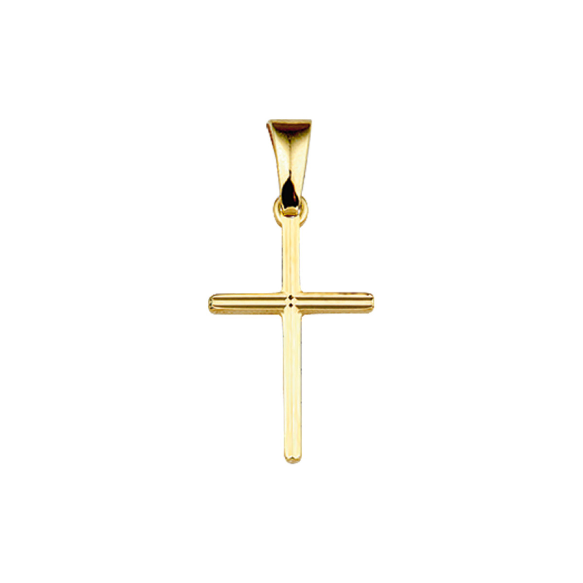 Gouden hangertje kruis massief 15.5 mm