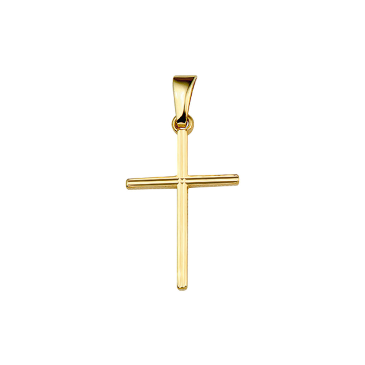 Gouden hangertje kruis massief 19 mm