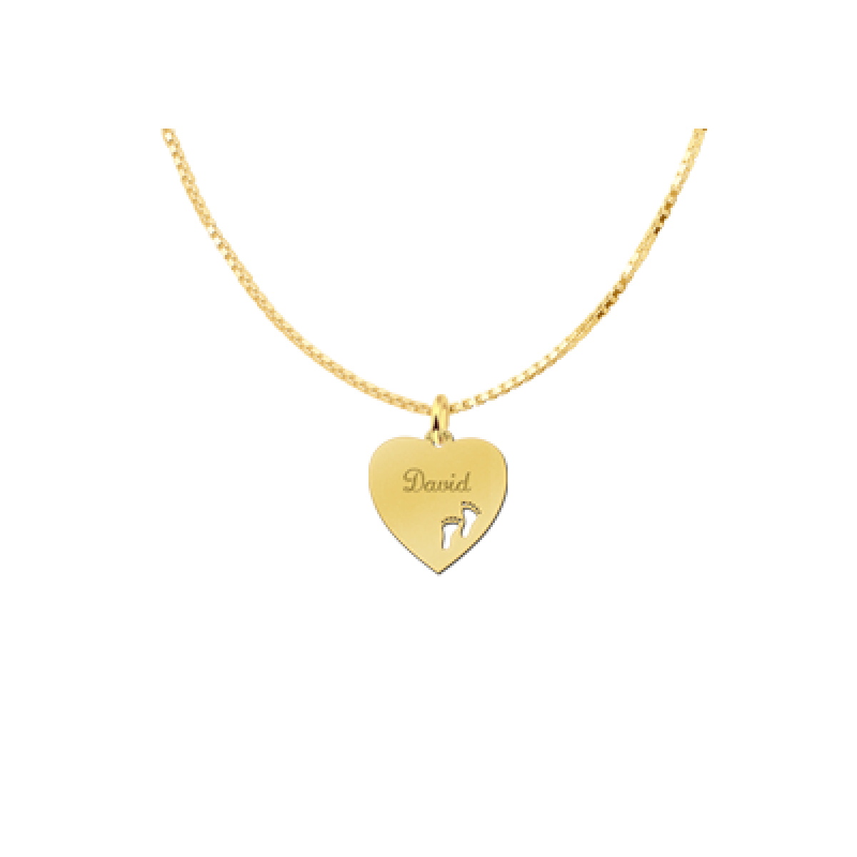 Gouden hart met gravure en voetjes Names4ever