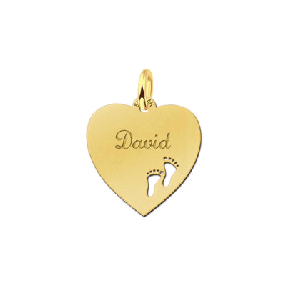 Gouden hart met gravure en voetjes Names4ever