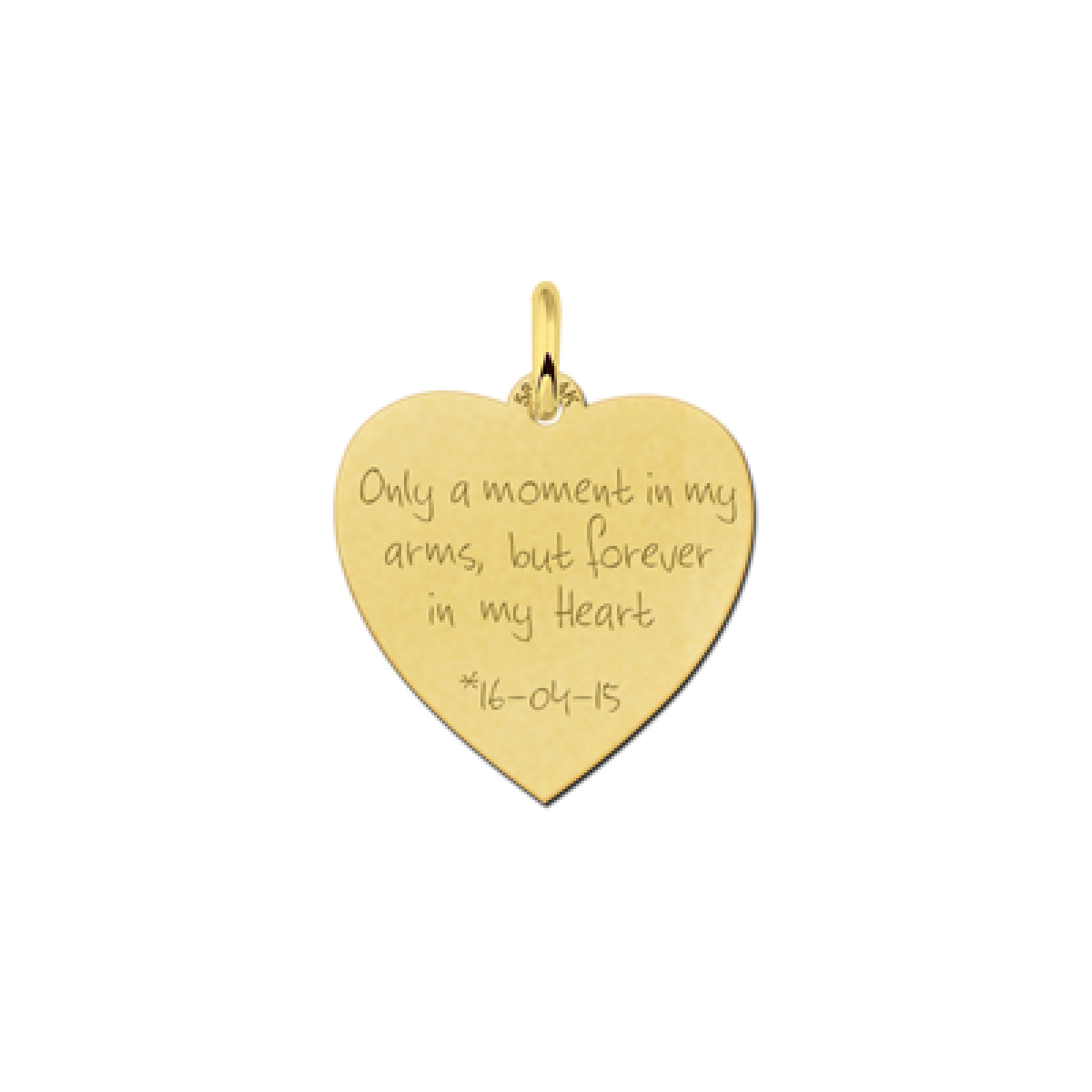 Gouden hartjes hanger met eigen handschrift 