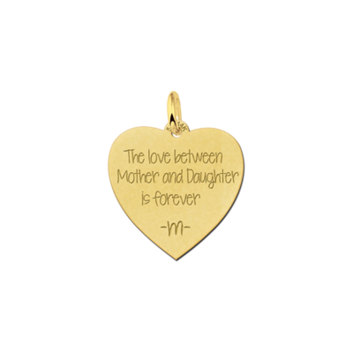 Gouden hartjes hanger met eigen handschrift 