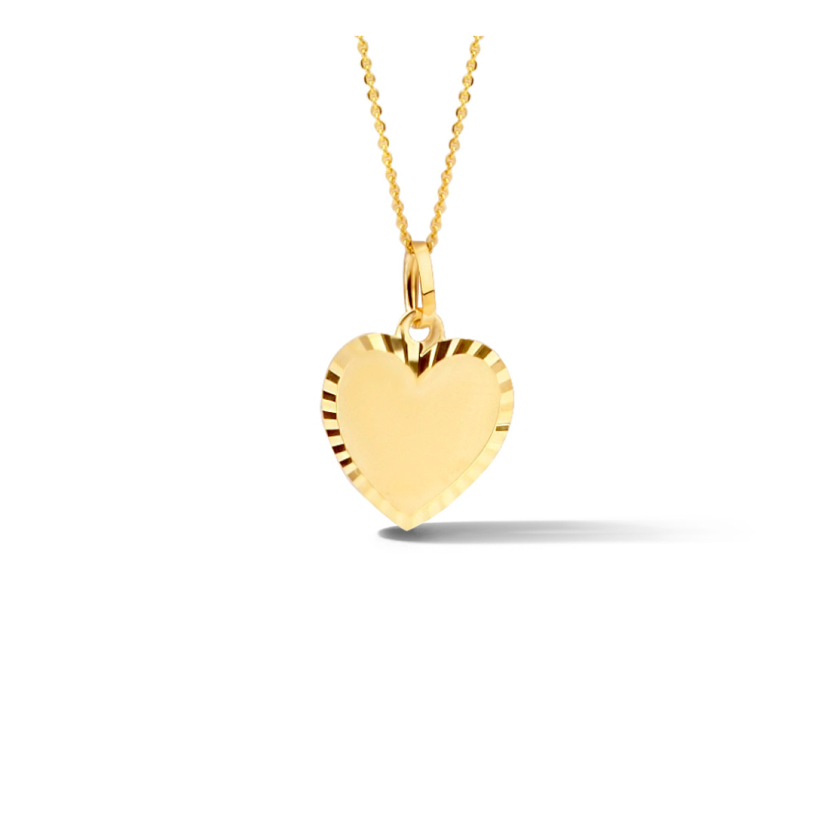 Gouden hartjes hanger met gediamanteerde rand