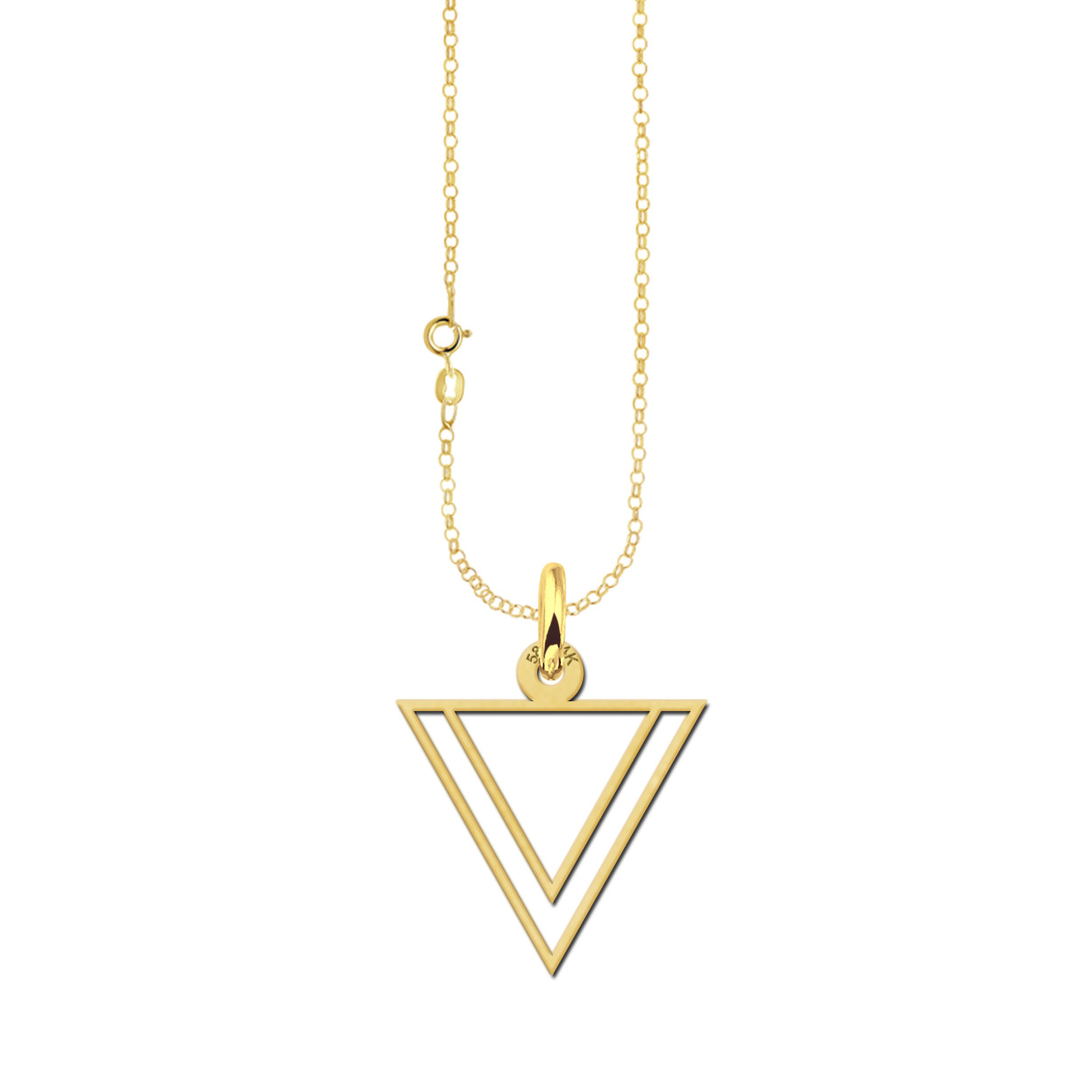 Gouden ketting met dubbele driehoek