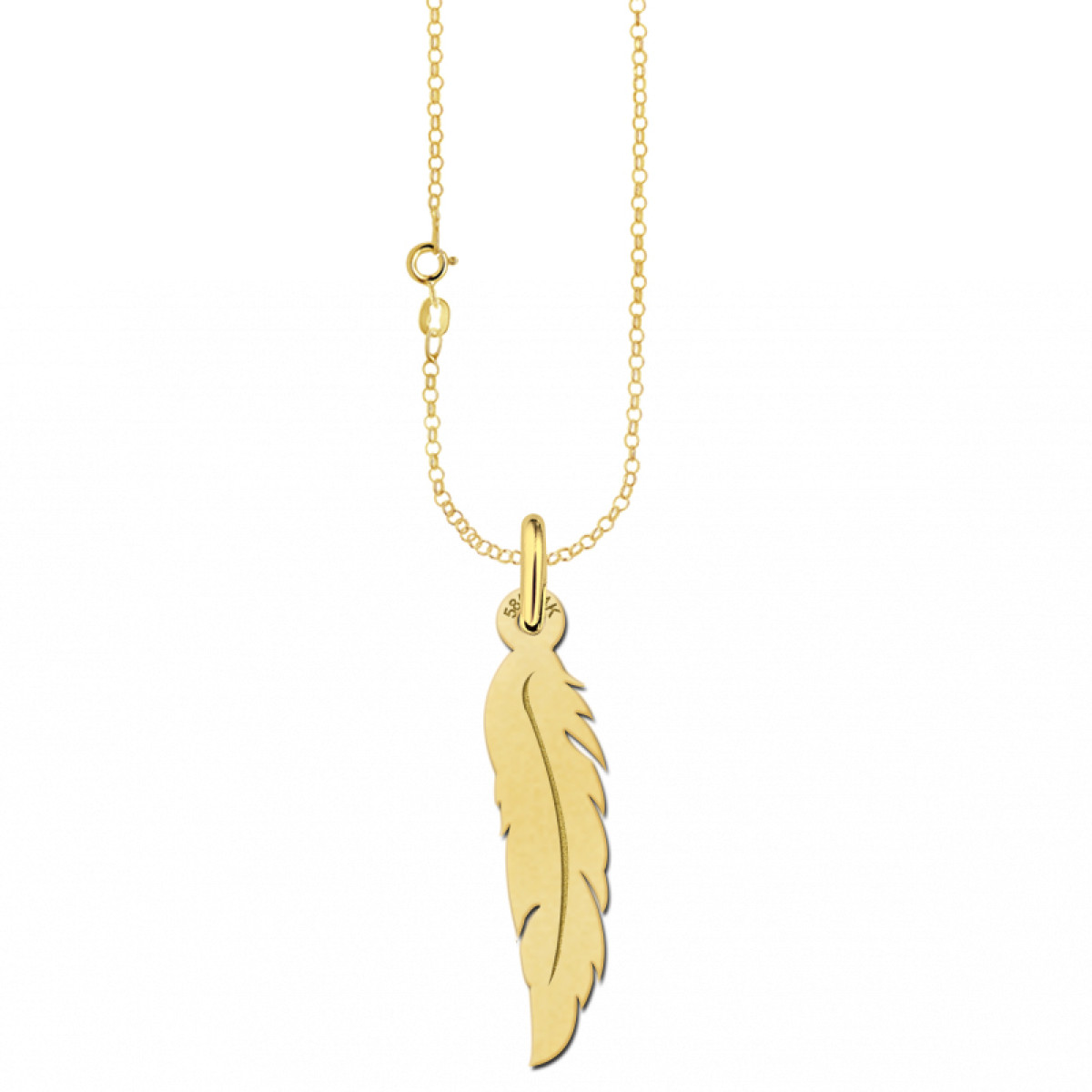 Gouden ketting met veer