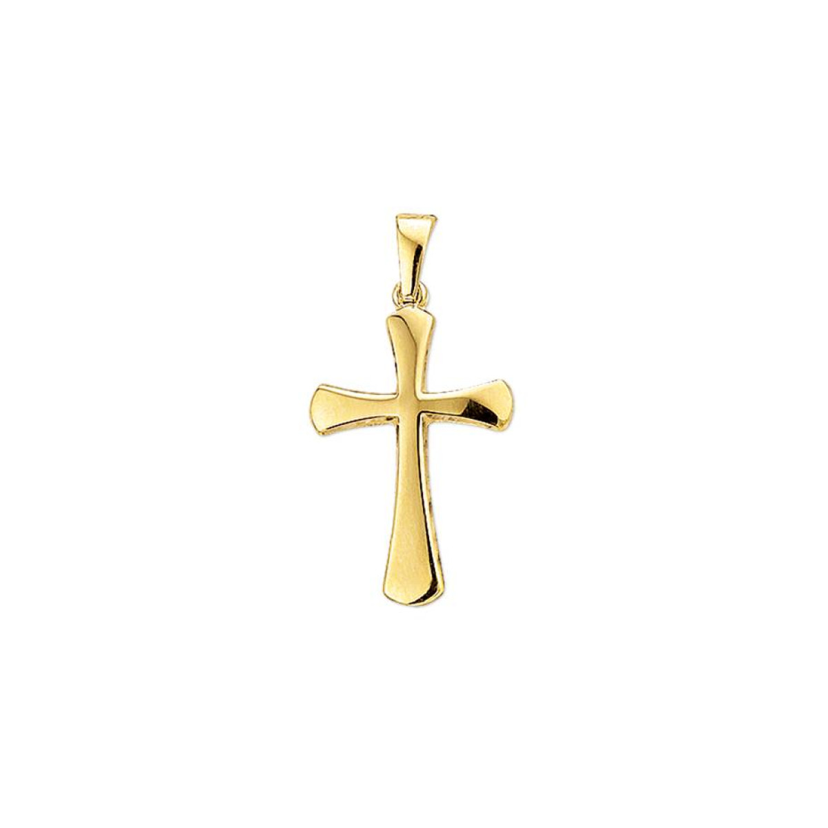 Gouden kruis hanger hol glanzend