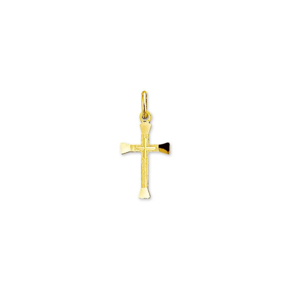 Gouden kruis hanger 14-karaat massief mat en glanzend