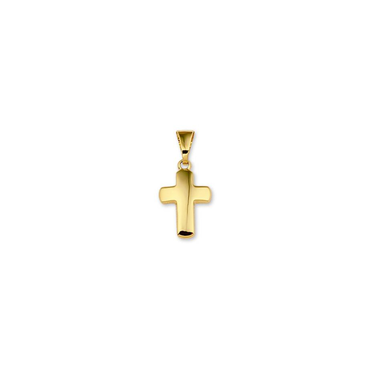 Gouden kruisje bol glanzend 12 mm