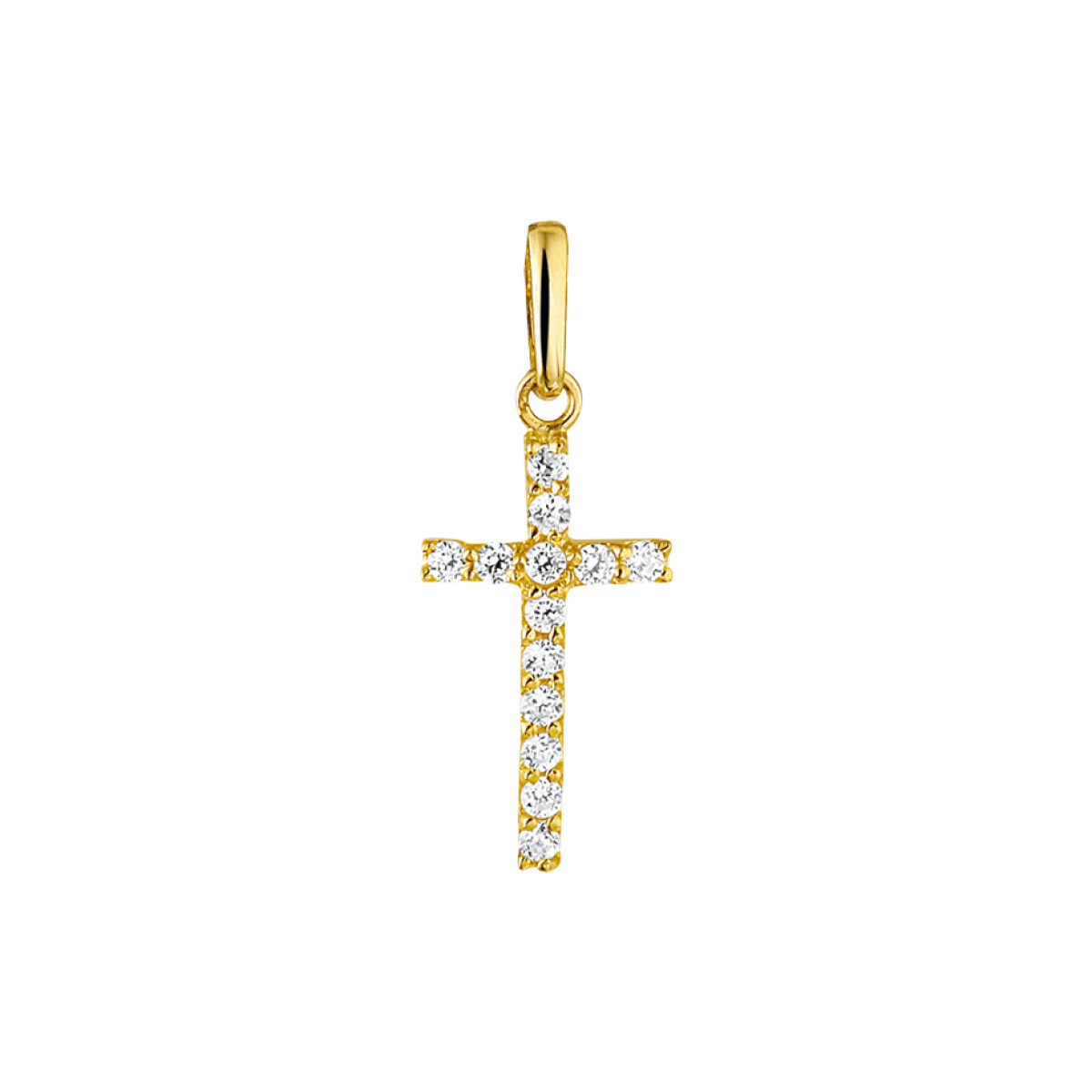 Gouden kruisje met zirkoniastenen