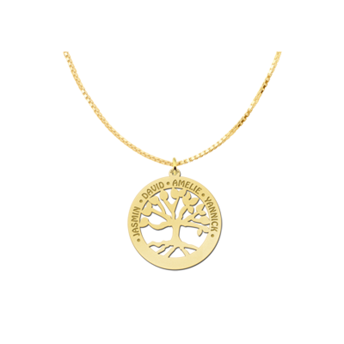 Gouden levensboom hanger met namen Names4ever