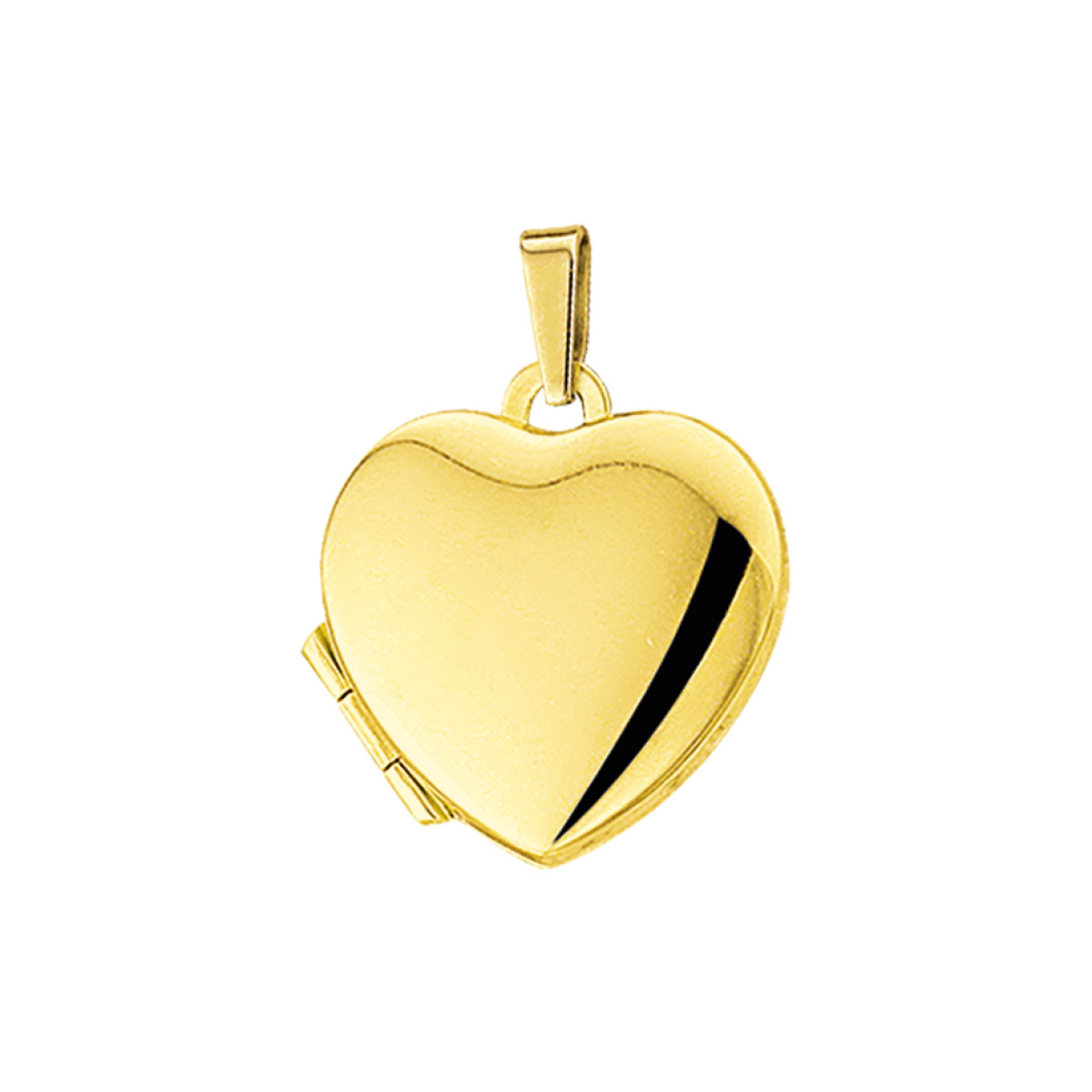 Gouden medaillon hanger hart glanzend 17x17.5 mm