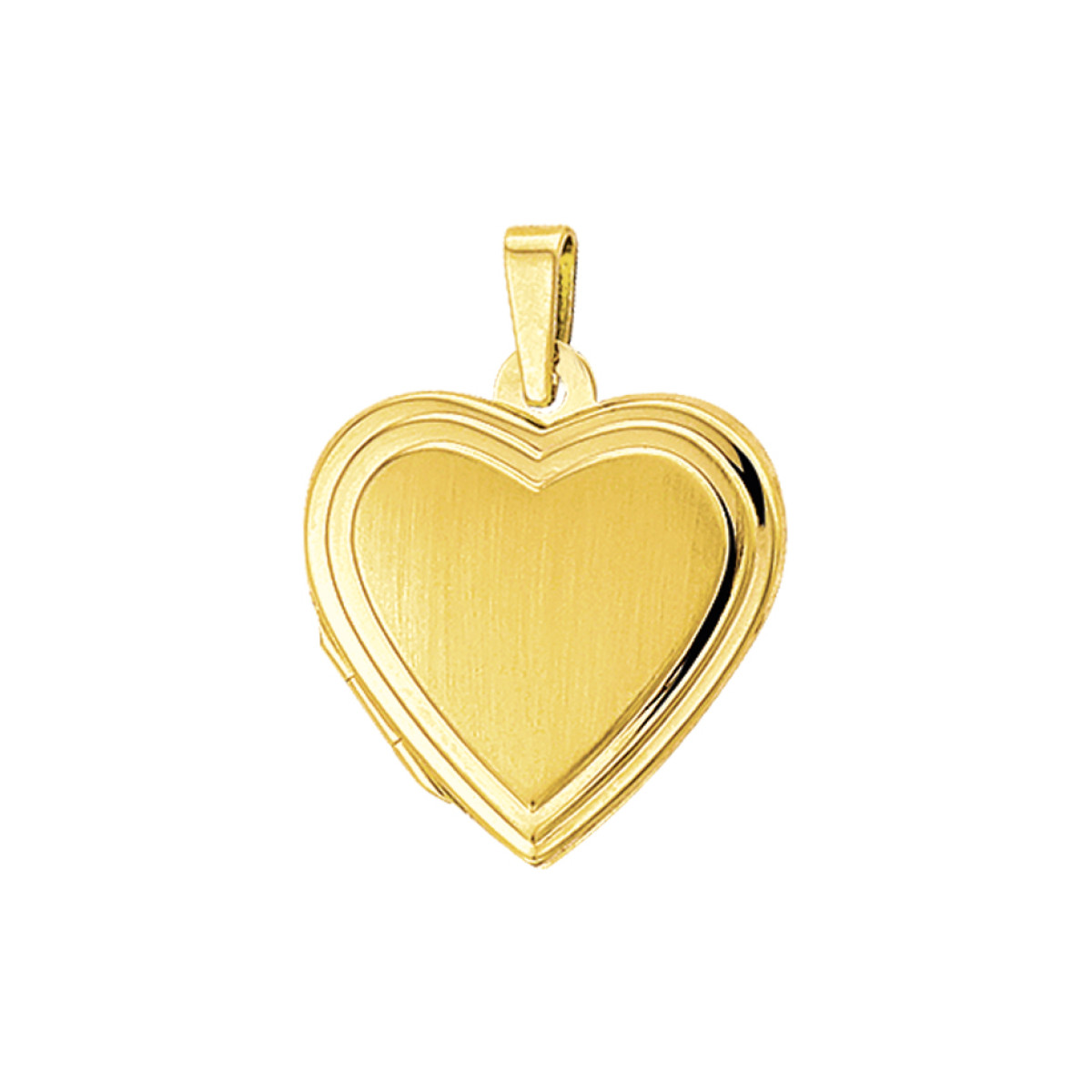 Gouden medaillon hart mat glanzend 18.5x19 mm