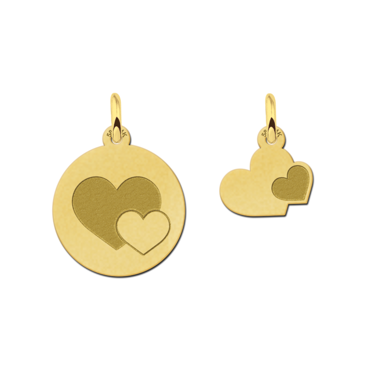 Gouden moeder en dochter hanger set
