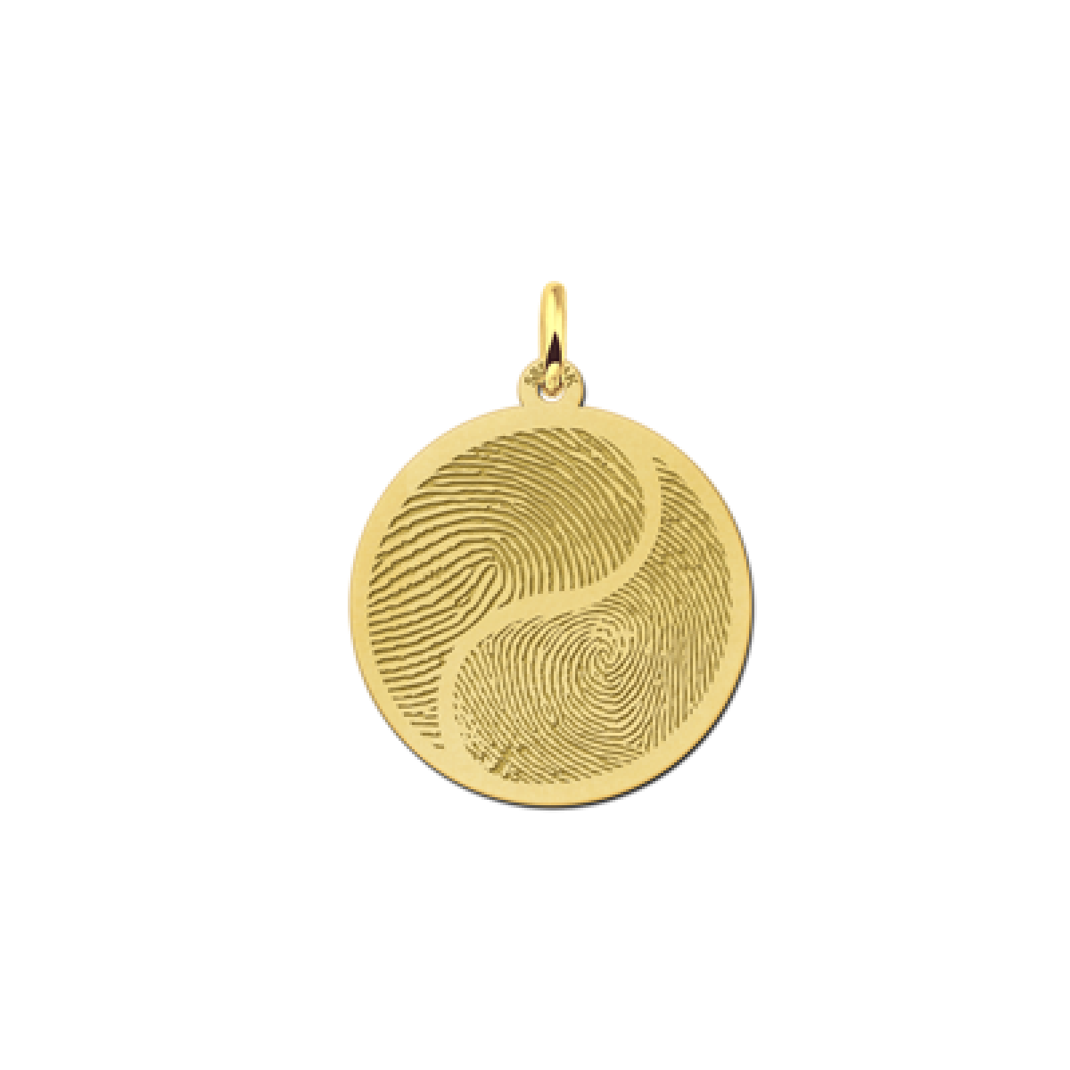 Gouden vingerafdruk sieraad Yin en Yang - 22 mm - Names4ever