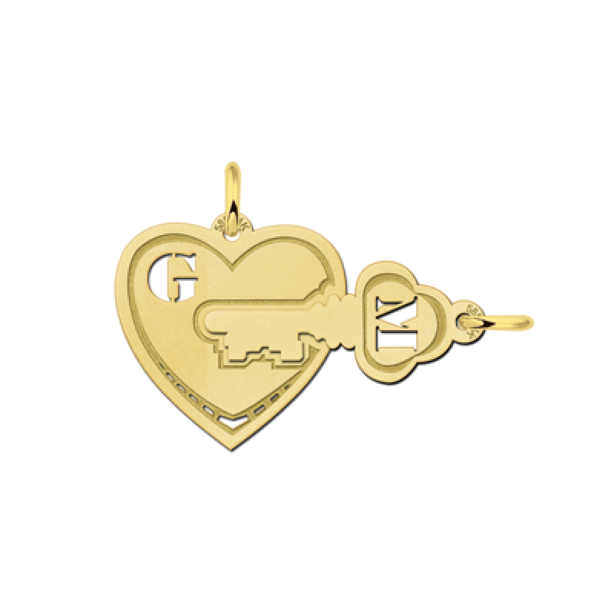 Hartjes ketting goud sleutel Names4ever