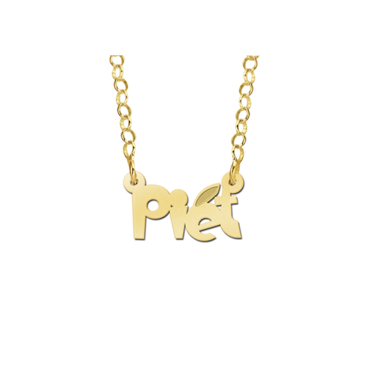Kinder naamketting van goud voorbeeld Piet