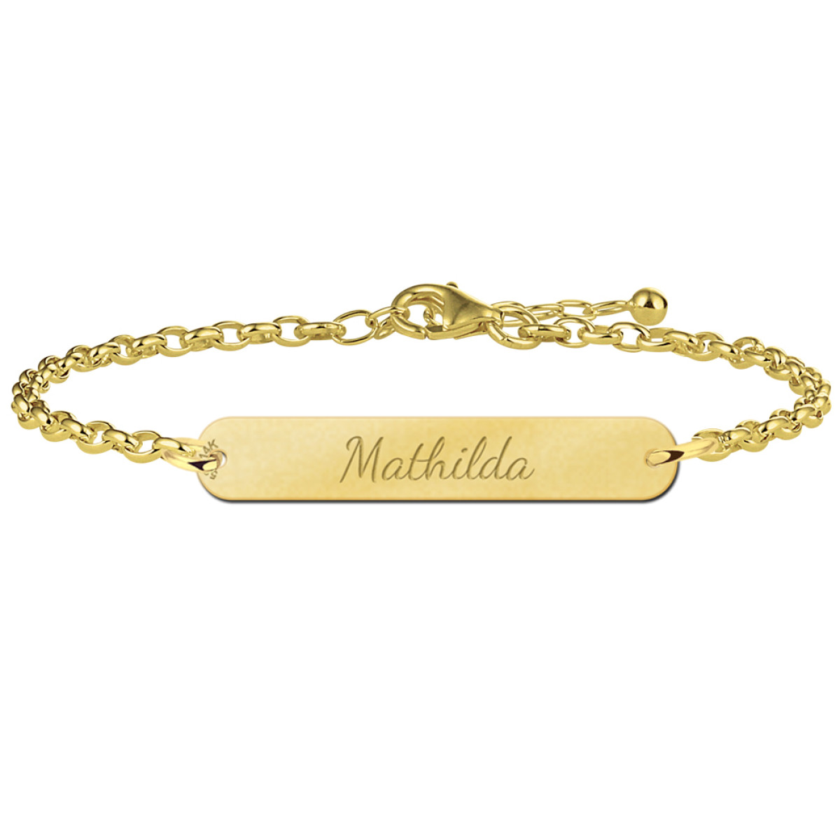 Gouden armband met naam bar Names4ever