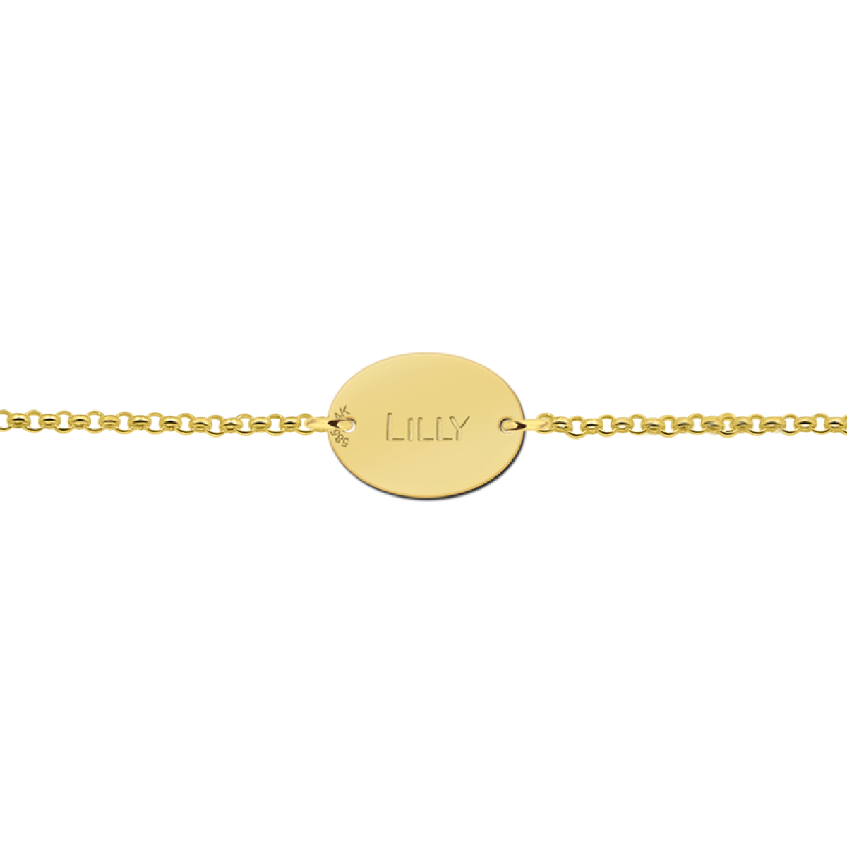 Gouden naam armband ovaal Names4ever