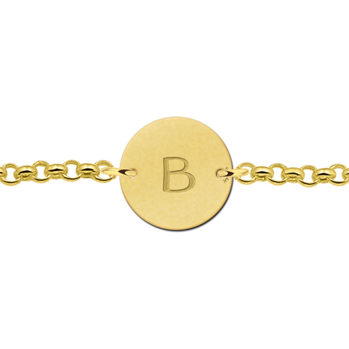 Gouden armband met letter rondje Names4ever