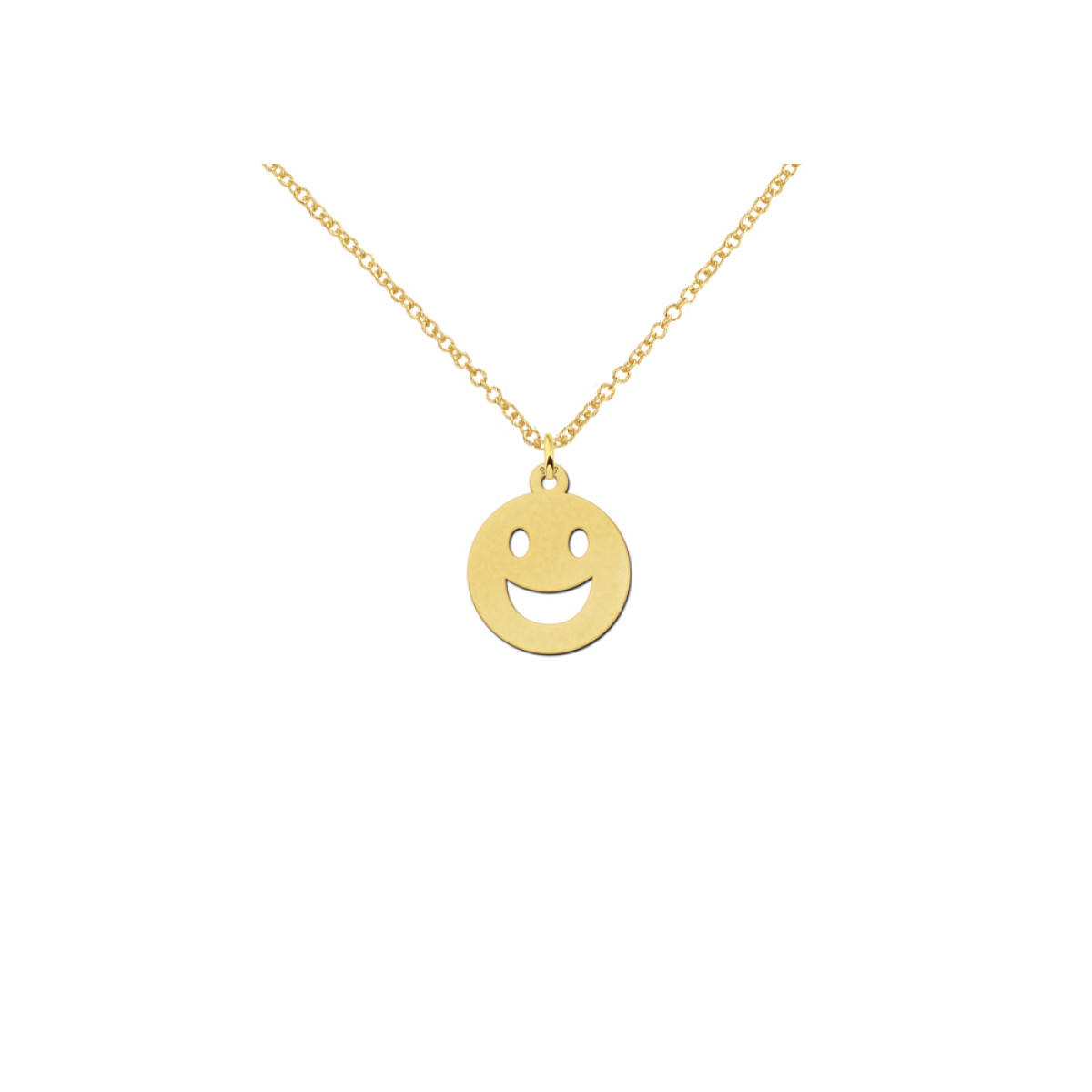 Gouden smiley hanger grote glimlach
