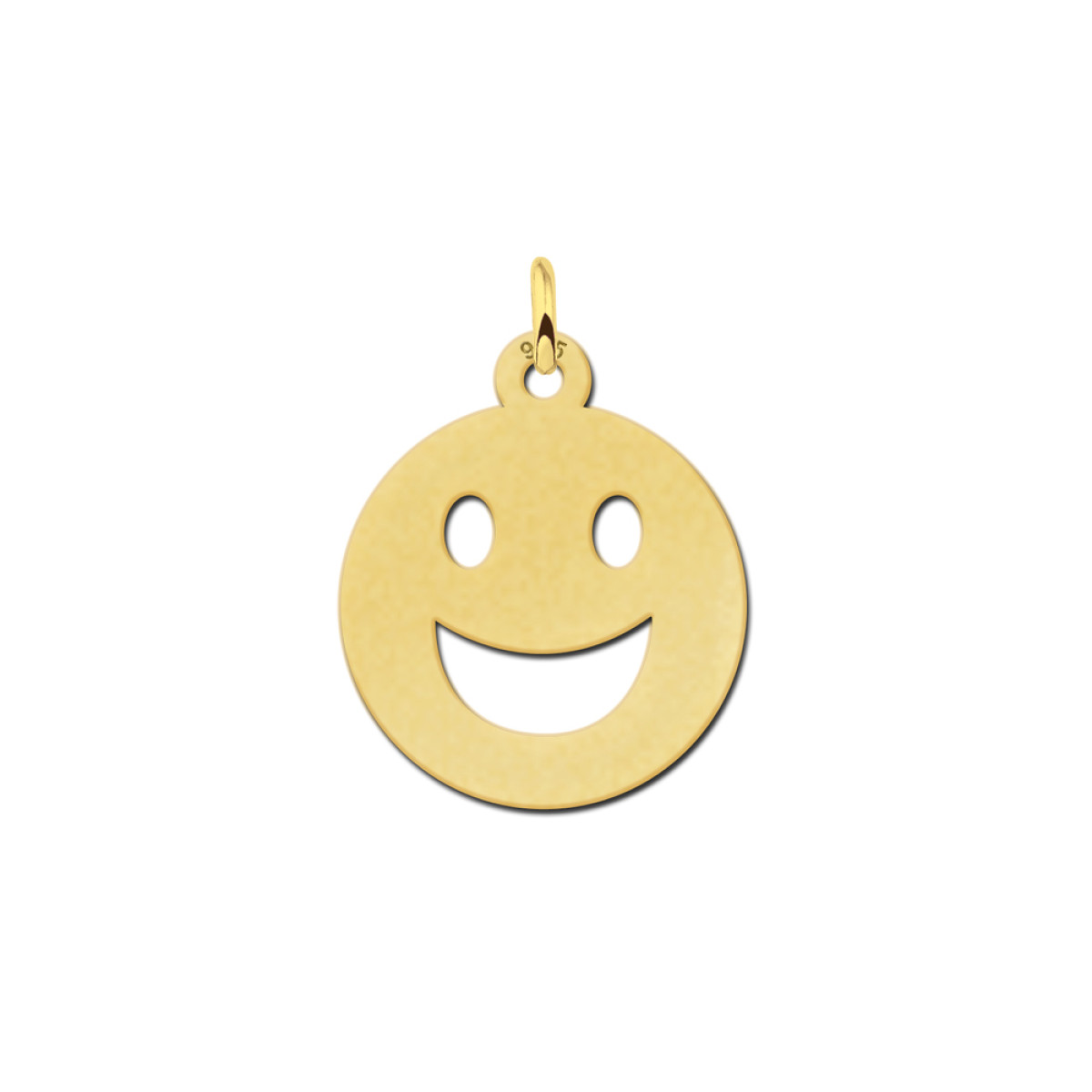 Gouden smiley hanger grote glimlach