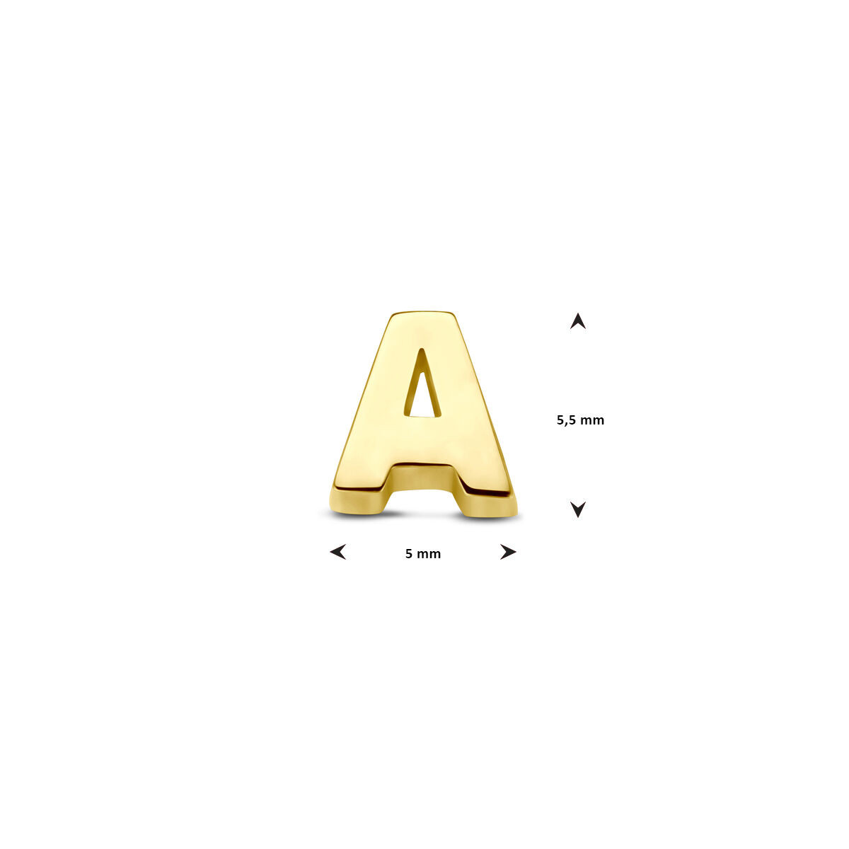 14-karaat geelgouden letter hanger 