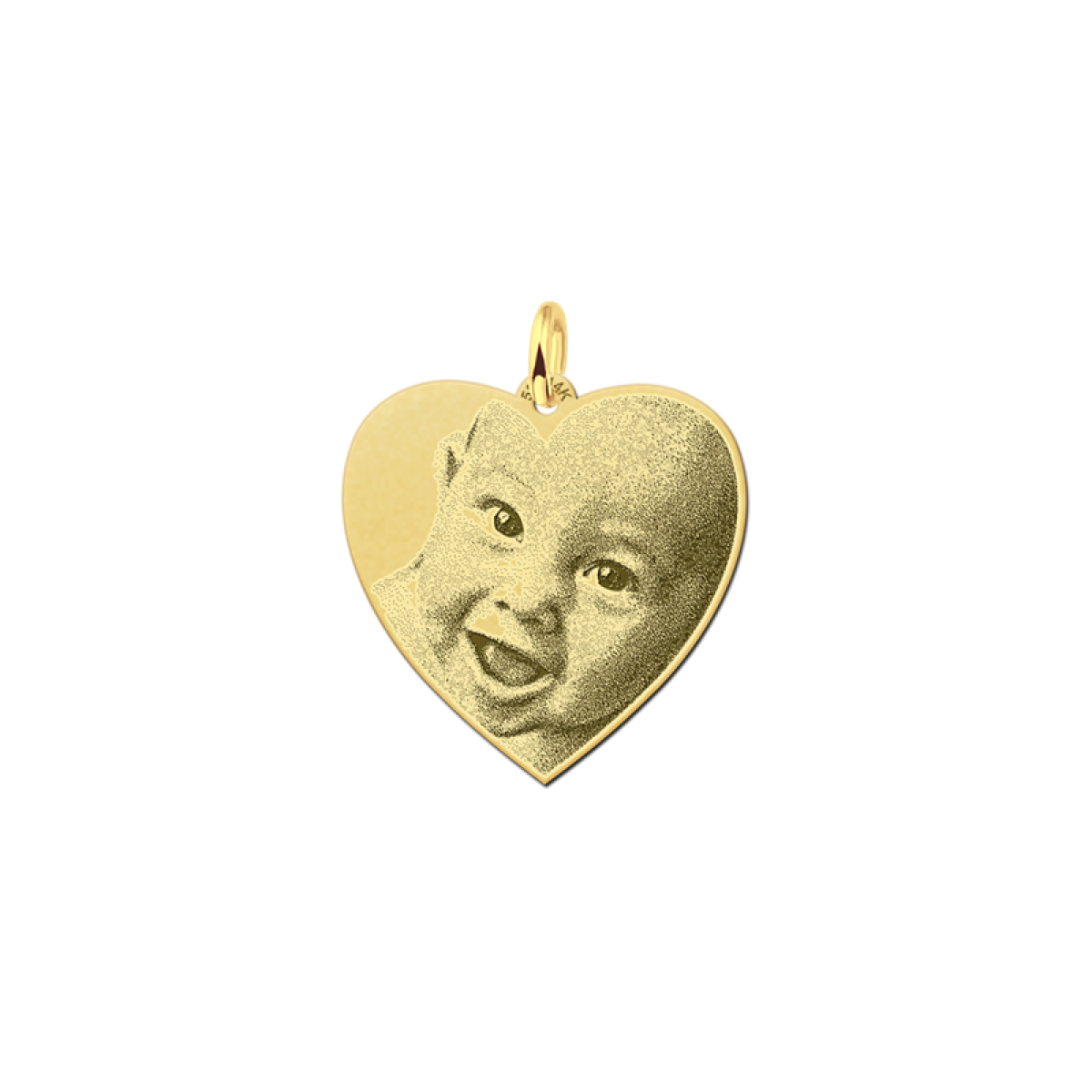 Gouden hart hanger met foto - 23.5 x 23.5 mm - Names4ever