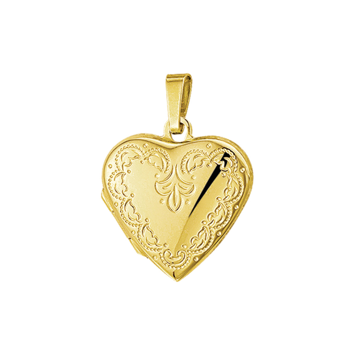 Hart medaillon goud bewerkt 20.5x20 mm