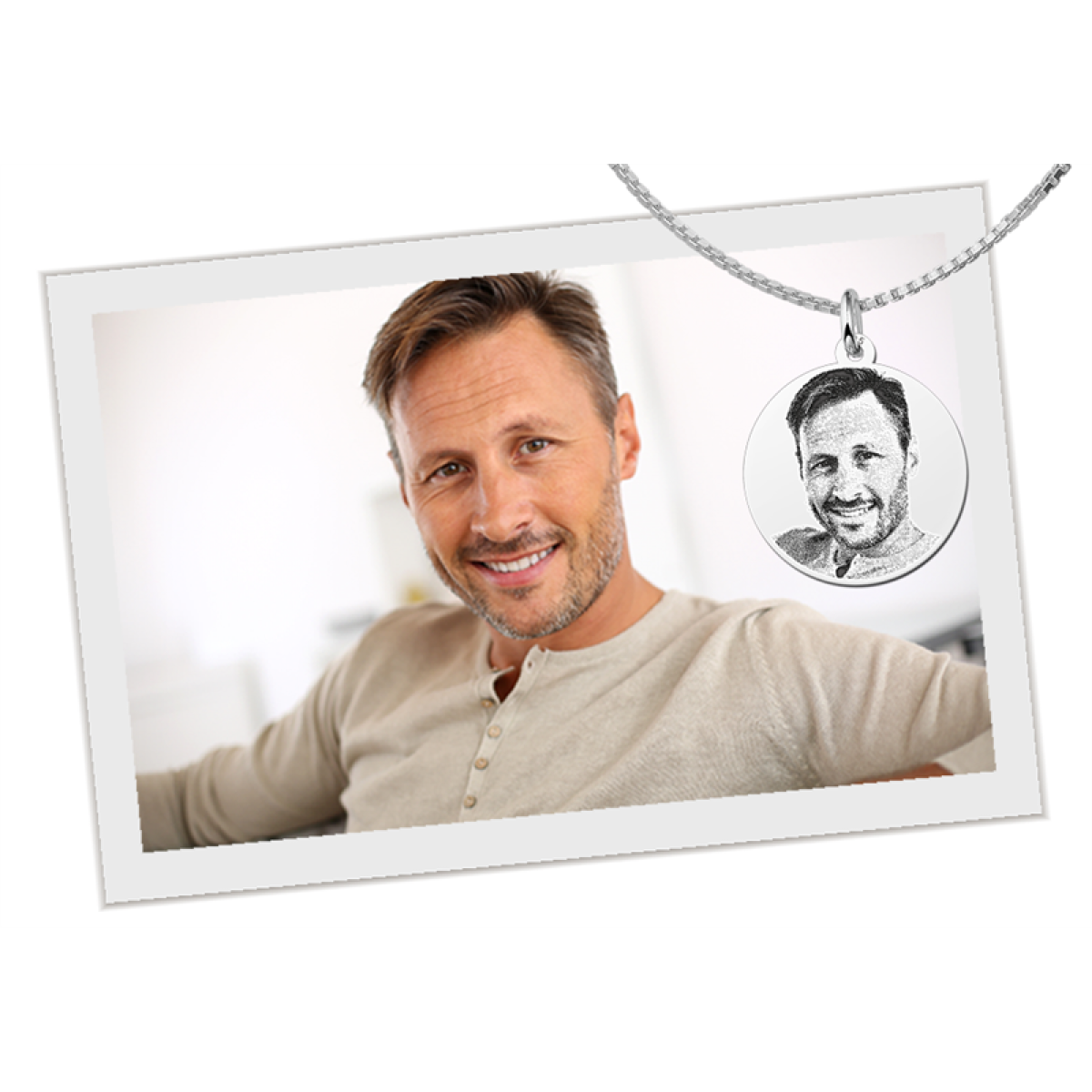Ronde foto hanger van zilver - 20 mm - Names4ever