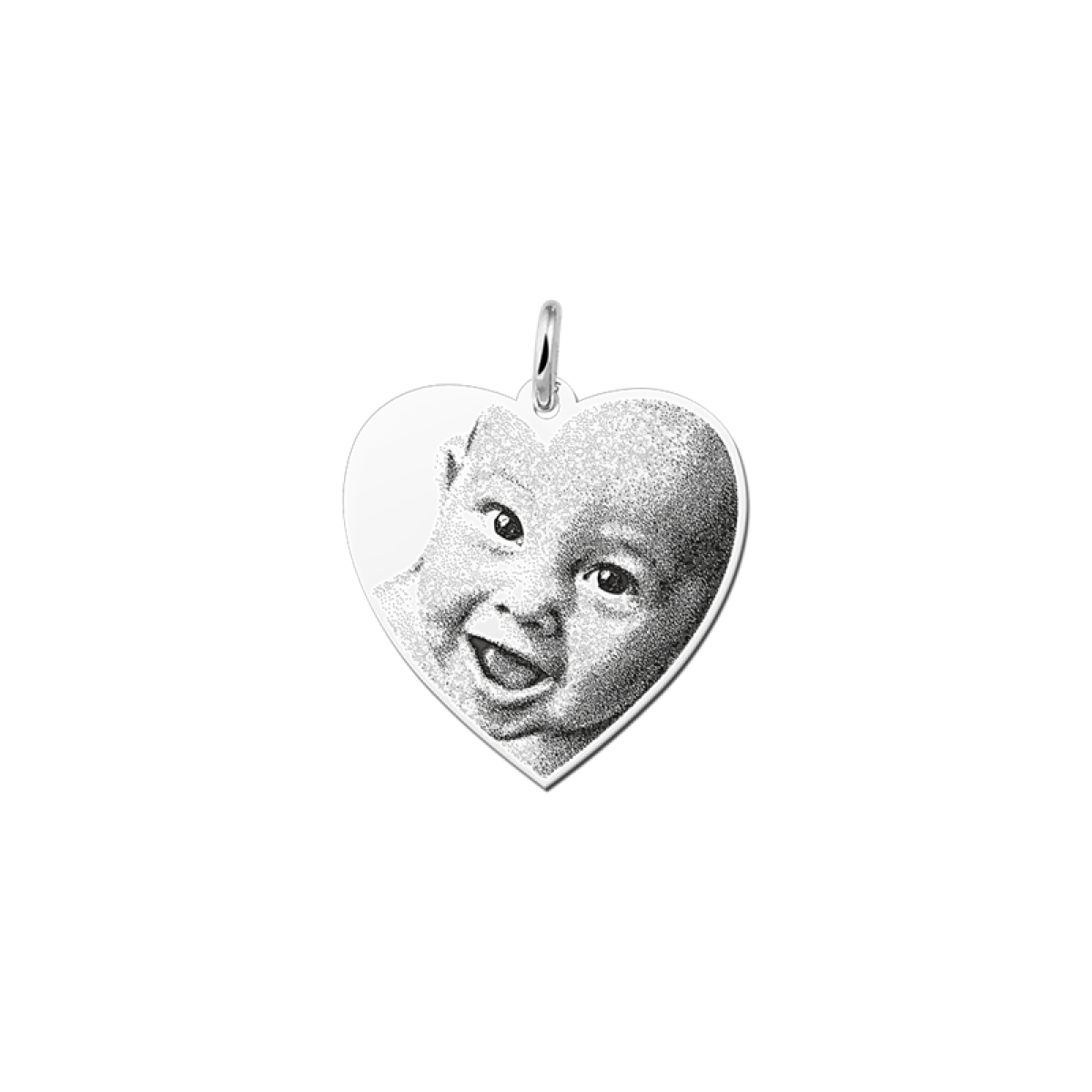 Zilveren hart hanger met foto - 23.5 x 23.5 mm - Names4ever