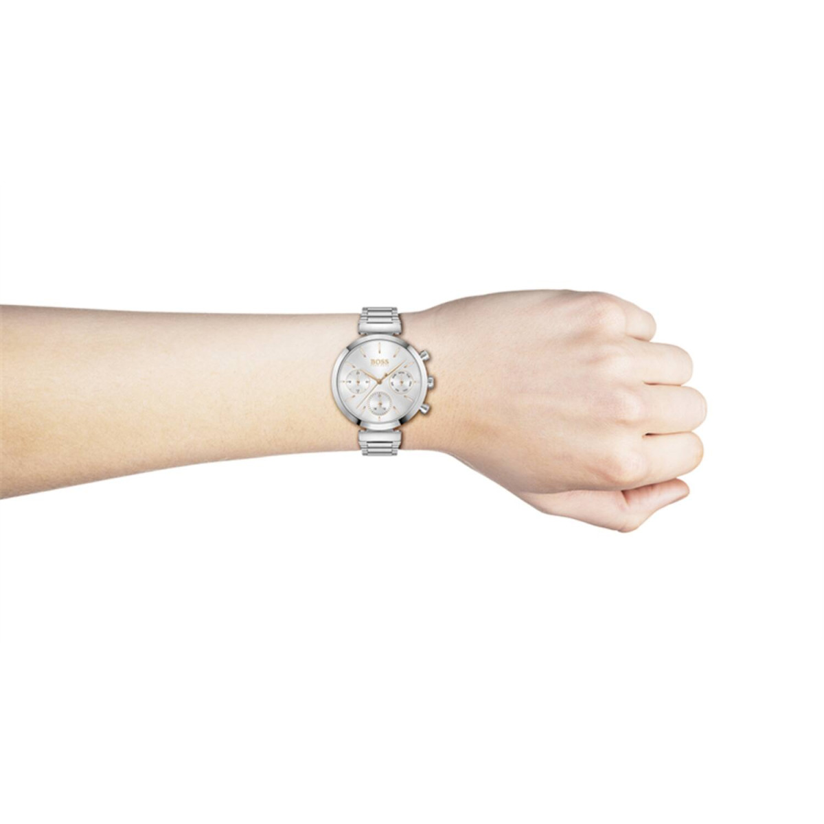 Boss Flawless HB1502530 dameshorloge - Zilverkleurige wijzerplaat - Staal - Rond - Ø 36 mm