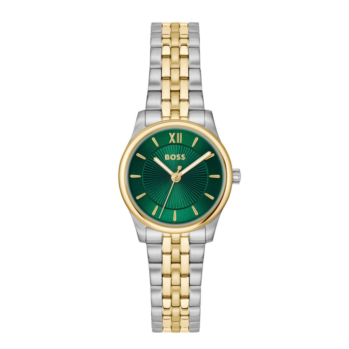BOSS Graceful Mina HB1502841 dameshorloge staal met groene wijzerplaat - Ø 25 mm