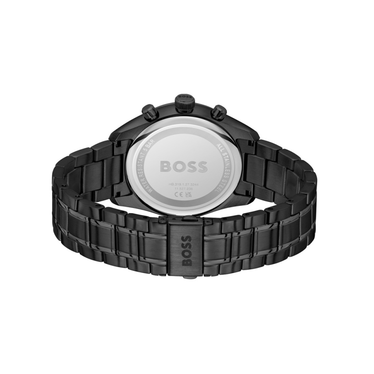 BOSS Grand Prix HB1514298 Zwart stalen herenhorloge met chronograaf - Ø 44 mm