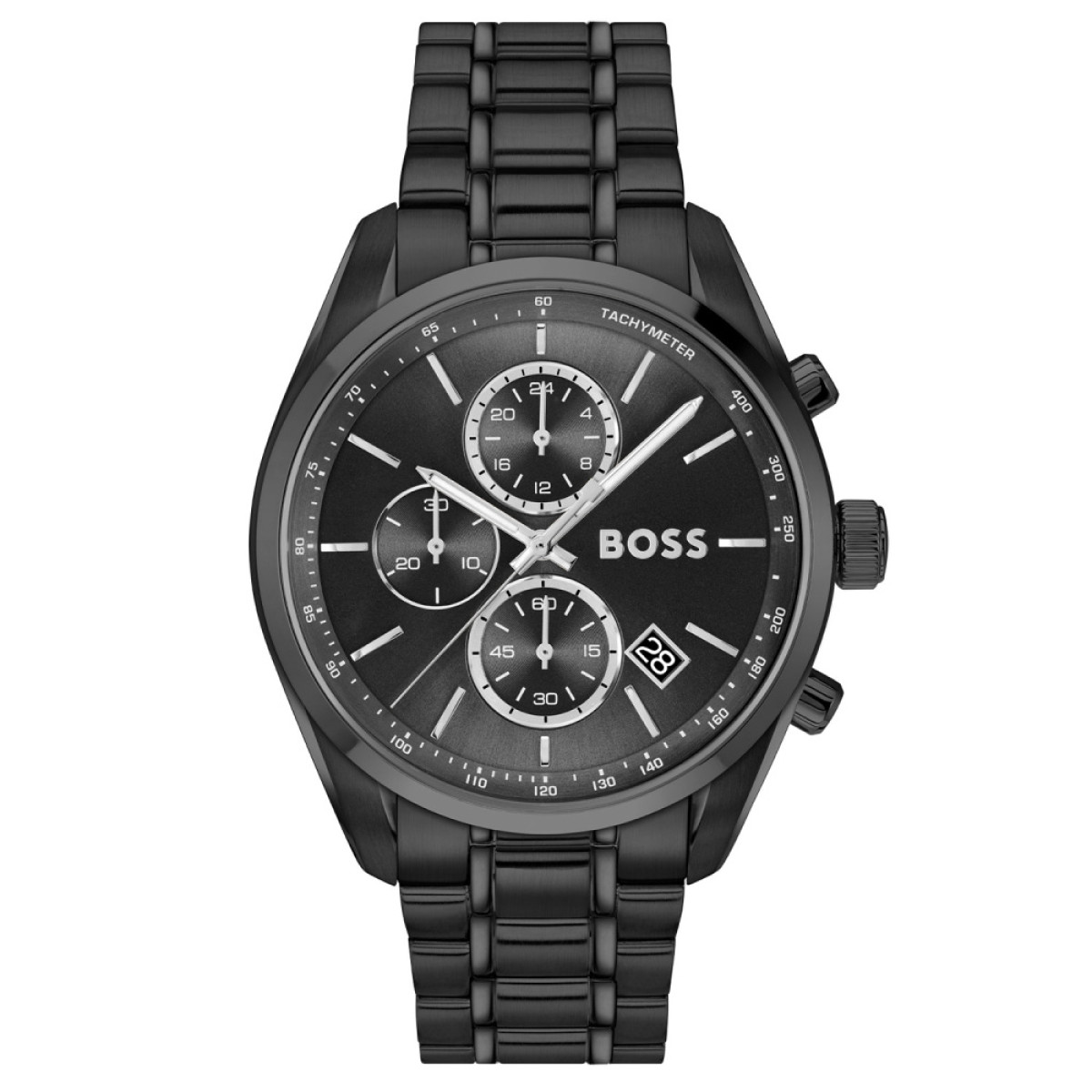 BOSS Grand Prix HB1514298 Zwart stalen herenhorloge met chronograaf - Ø 44 mm