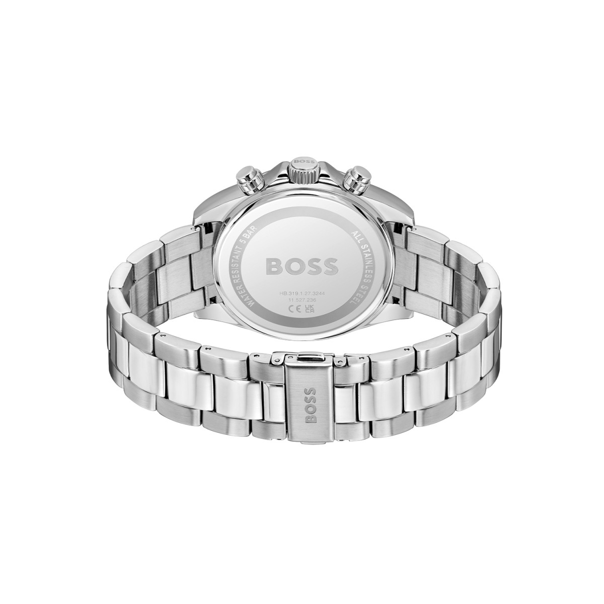 Boss Hero HB1514268 zilverkleurig herenhorloge met groene wijzerplaat en chronograaf - Ø 43 mm