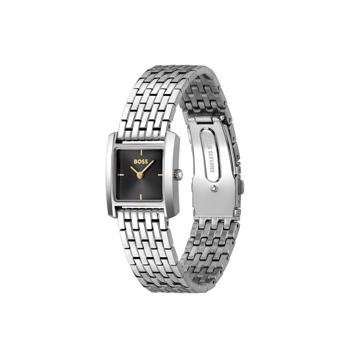 BOSS Lucy Scala HB1502844 dameshorloge staal met zwarte wijzerplaat - Ø 26 mm